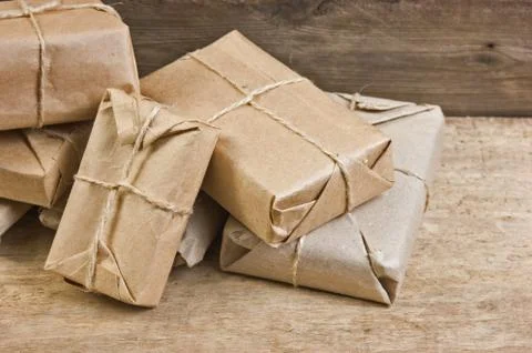 Stack parcel  in warehouse 스톡 사진