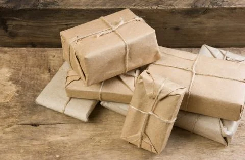 Stack parcel  in warehouse 스톡 사진