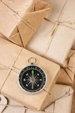 Stack parcel  in warehouse 스톡 사진