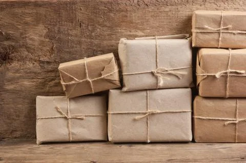 Stack parcel  in warehouse Foto stock