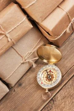 Stack parcel  in warehouse 스톡 사진