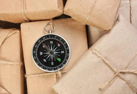 Stack parcel  in warehouse 스톡 사진