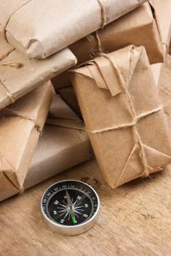 Stack parcel  in warehouse Foto stock