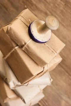 Stack parcel  in warehouse Foto stock