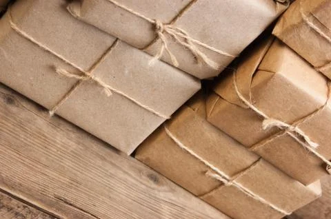 Stack parcel  in warehouse 스톡 사진