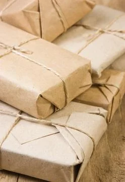 Stack parcel  in warehouse 스톡 사진