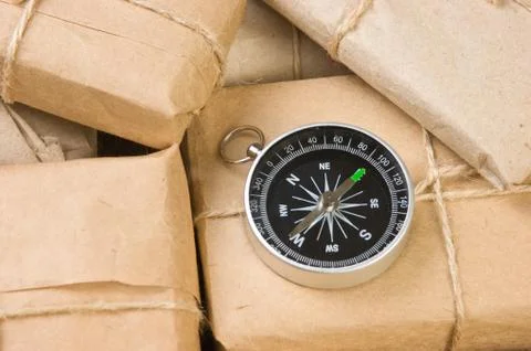 Stack parcel  in warehouse 스톡 사진