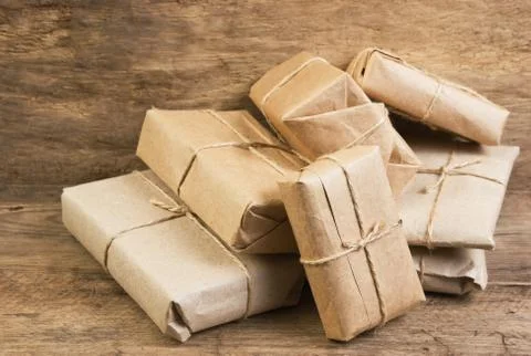 Stack parcel  in warehouse 스톡 사진