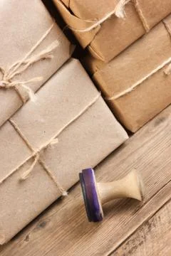 Stack parcel  in warehouse Foto stock