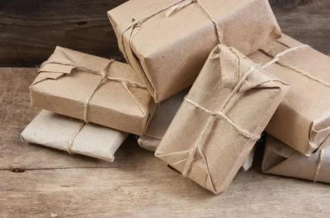 Stack parcel  in warehouse Foto stock