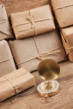 Stack parcel  in warehouse Foto stock