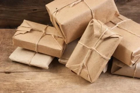 Stack parcel  in warehouse Foto stock