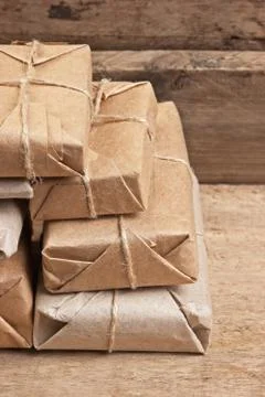 Stack parcel  in warehouse Stock Photos