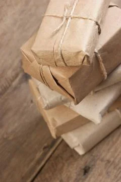 Stack parcel  in warehouse Stockfoto's