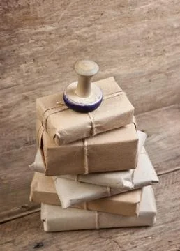 Stack parcel  in warehouse Stock Photos