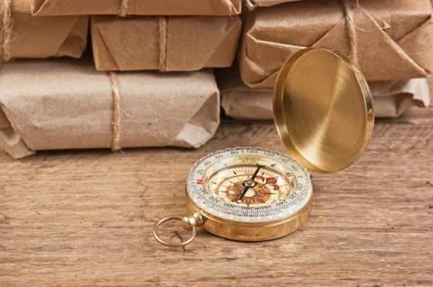 Stack parcel  in warehouse 스톡 사진