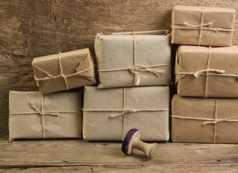 Stack parcel  in warehouse 写真素材