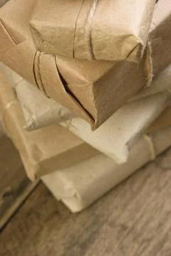 Stack parcel  in warehouse Stock Photos