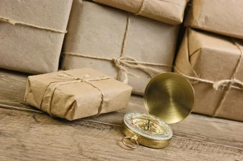 Stack parcel  in warehouse Foto stock