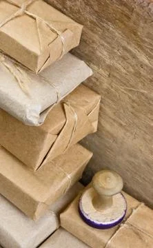 Stack parcel  in warehouse Stock Photos