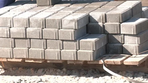A Stack of Paving Slabs Prepared for Laying. Stock Footage 321828601