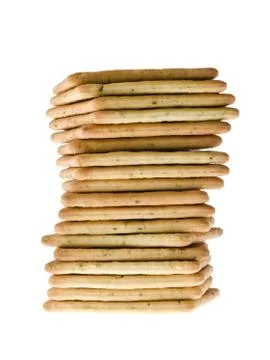 Stack of peanut butter craker Foto stock