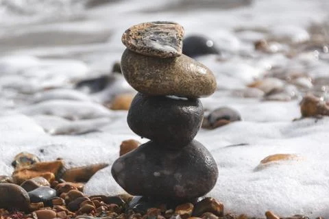 Stack of pebbles Stock Photos