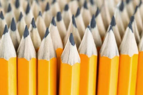 Stack of pencils ready to use for work Stock Photos