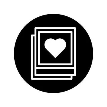 A stack of picture frames displaying a heart symbol showcasing love memorie.. Illustrazione stock