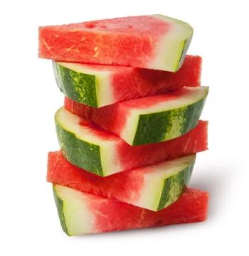 Stack of pieces red ripe watermelon Stock Photos