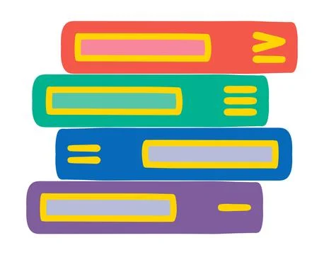 Stack, pile of books, colorful hardcovers stacked illustration isolated イラスト素材