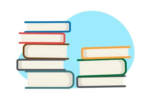 Stack, pile of books isolated on white background, vector illustration. Stock Illustration