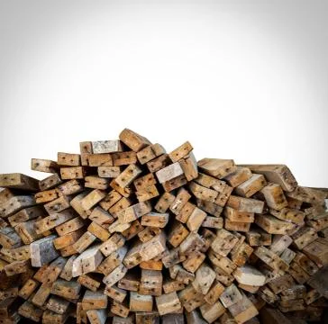 Stack of pile stack isolated on white Stock Photos