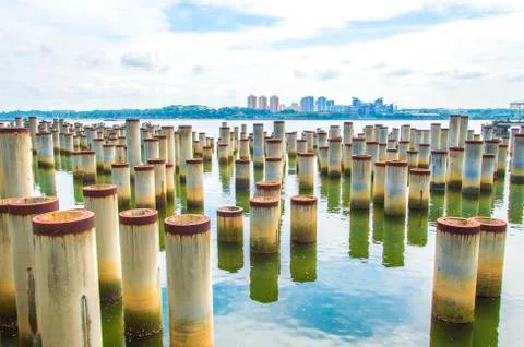 Stack piles Stock Photos