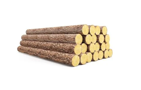 Stack of pine logs Stock Illustration