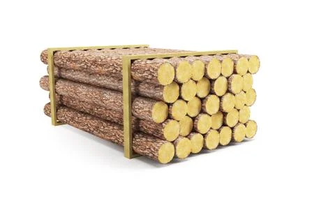 Stack of pine logs Stock Illustration