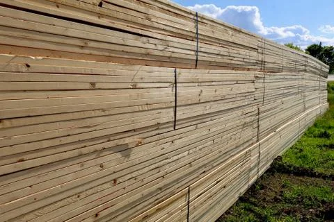 Stack of Pine Lumber Stock Photos