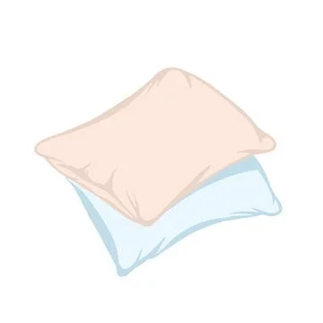 Stack of pink and blue pillow isolated on white 스톡 일러스트