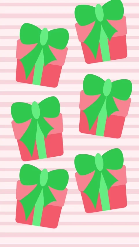 Stack of pink gifts turns into a fun pattern on a sweet striped background. Stock Footage 322092985