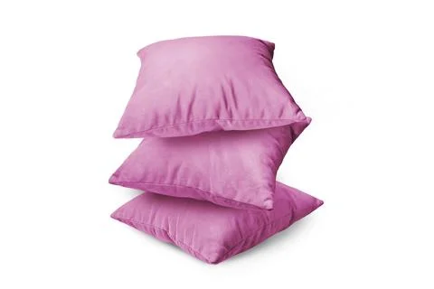 Stack of pink pillows isolated on white background 스톡 일러스트