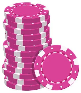 Stack of Pink Poker Chips Vector Illustration for Casino Gaming Stock Illustration