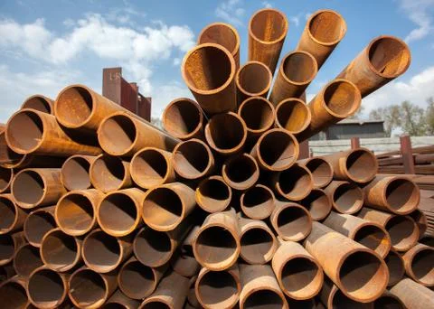 Stack of pipes Stock Photos