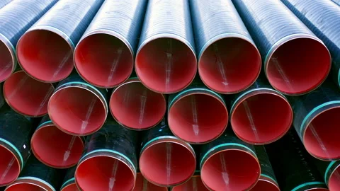 Stack of pipes for sewage or water supply system Plastic, PVC or polythene tubes Stock Footage 163833386