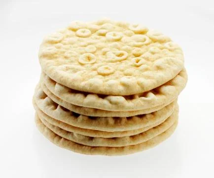 Stack of Pita Breads on a White Background 스톡 사진