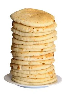 Stack of pita on a plate Stock Photos