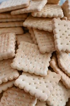 Stack of plain rectangular cookies Stock Photos