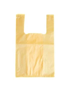 Stack of plastic bags isolated on white, top view Stockfoto's