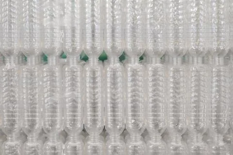 Stack of plastic bottles abstract for background Stock Photos