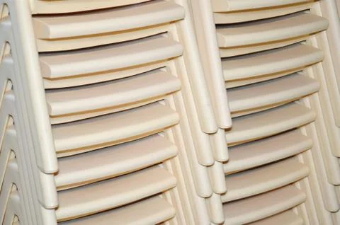 Stack of plastic chair Stock Photos