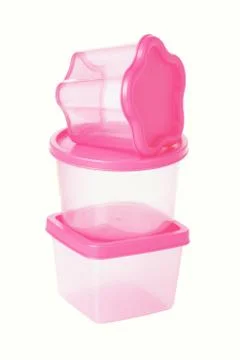 Stack of Plastic Containers 스톡 사진